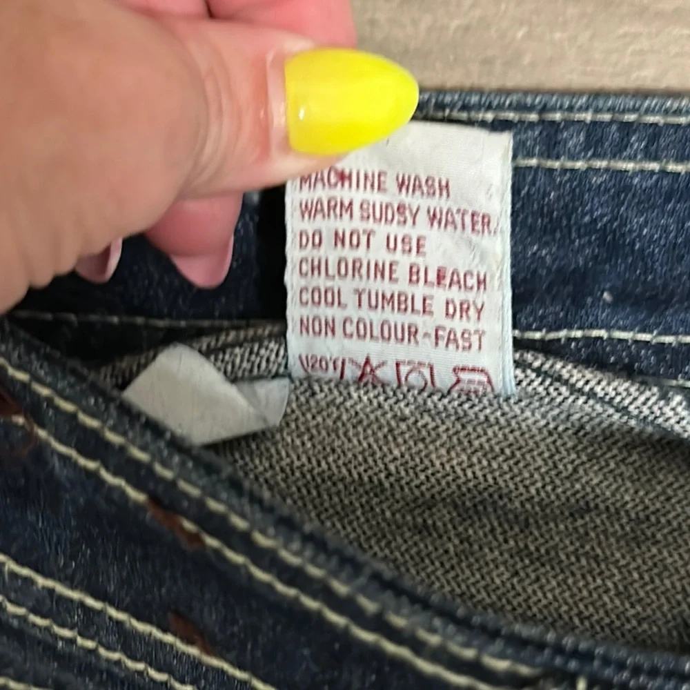 Sergio Valente Blue Straight Jeans Classic Design-Size 34 but more like 28-29 - Picture 5 of 11